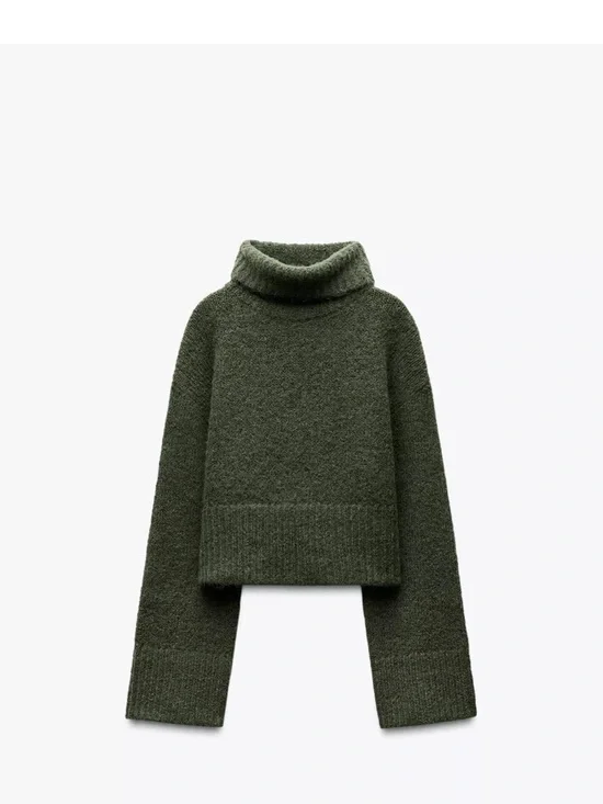 Zara green oversized Turtleneck Sweater - Picture 1 of 1